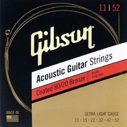 Gibson SAG-CBRW11 Σετ 6 Χορδές Ακουστικής Κιθάρας 80/20 Bronze 11-52" Extra Light Tension