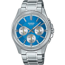 Casio Ανδρικό Ρολόι Χρονογράφος με Ασημί Μεταλλικό Μπρασελέ MTP-1375PD-2A2VEF