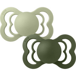 BIBS Supreme Ορθοδοντικές Πιπίλες Σιλικόνης 6m+ Sage Hunter Green 2τμχ
