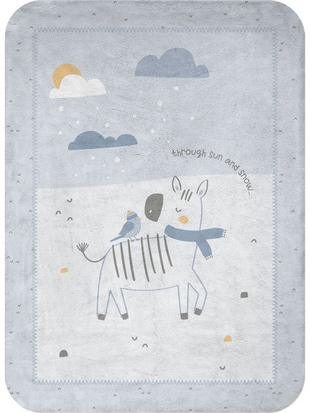 KikkaBoo Stripy Friends Κουβέρτα Κούνιας Fleece 110x140 Γαλάζια