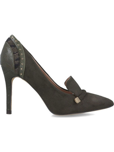 Menbur Lonicera Γόβες Suede με Τακούνι Στιλέτο Χακί 22630-0086