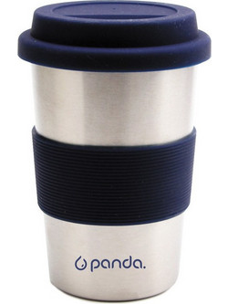 Panda Ποτήρι Καφέ Ατσάλι Μπλε Ασημί 360ml 24315