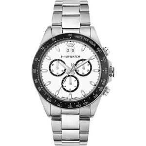 Philip Watch Ανδρικό Ρολόι Χρονογράφος με Ασημί Μεταλλικό Μπρασελέ 8273607009