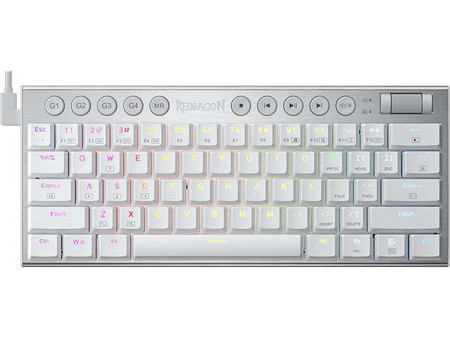 Redragon Horus Pro Ασύρματο Μηχανικό Gaming Πληκτρολόγιο 60% RGB Silver