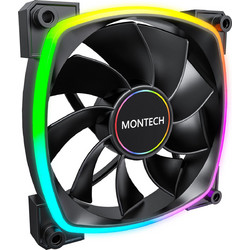 Montech RX140 Reverse Black Case Fan 140mm ARGB με Σύνδεση 3-Pin 4-Pin PWM