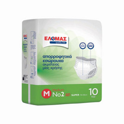 ΕΛΟΜΑΣ Medium No2 Πάνες Βρακάκι Ακράτειας 7 Σταγόνες 10τμχ