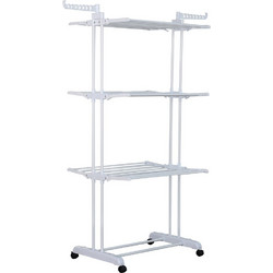 Herzberg HG-8034WHT Πτυσσόμενη Κάθετη Απλώστρα Ρούχων Δαπέδου Μεταλλική 126x64x172cm