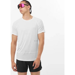 Salomon Cross Run Ανδρικό Αθλητικό T-Shirt Λευκό 2195300-SO0