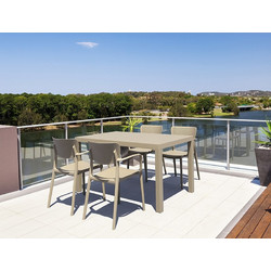 Zita Plus Ares-Loft Σετ Τραπεζαρία Κήπου Πολυπροπυλενίου 5τμχ Εκρού 20.9973