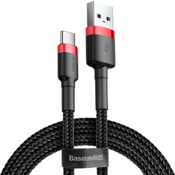 Baseus Cafule Braided USB-A to USB-C 3m Black Red CATKLF-U91