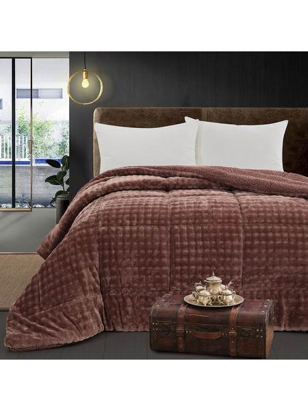 Beauty Home Κουβερτοπάπλωμα Υπέρδιπλο 220x240 Art 12512 Σάπιο Μήλο