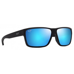 Maui Jim UILA/B661-02 Ανδρικά Γυαλιά Ηλίου Τετράγωνα Κοκάλινα Μαύρα με Μπλε Φακό