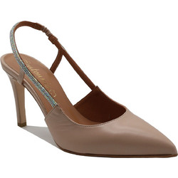 Toutounis Γόβες Slingback Δερμάτινες με Τακούνι Στιλέτο με Στρας Μπεζ 51605