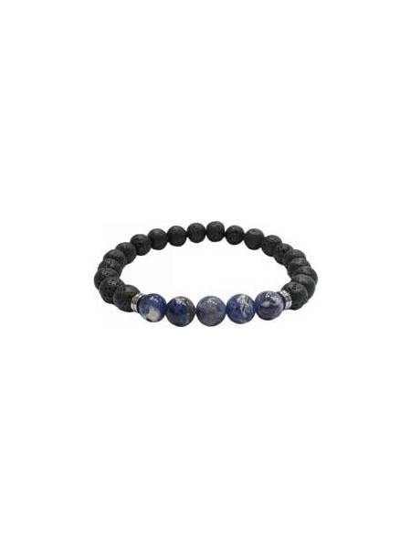 Kostibas Ανδρικό Βραχιόλι με Πέτρα Λάβας 1550-884B2