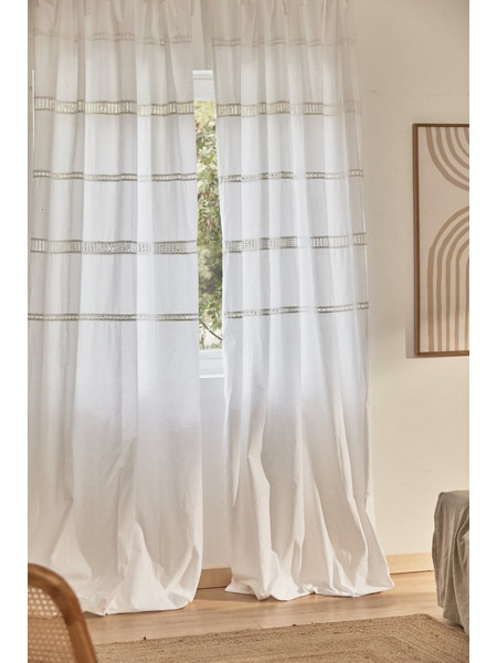 Calma House Κουρτίνα Παραθύρου με Θηλιές 140x280 Inca White