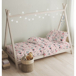 Cokitex Σετ Παιδικά Σεντόνια Μονά Βαμβακερά 165x270 Ballet Pink 3τμχ