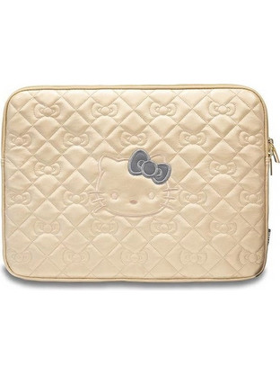 Hello Kitty Zip PU Quilted Bows Τσάντα Laptop Χειρός 14" Beige