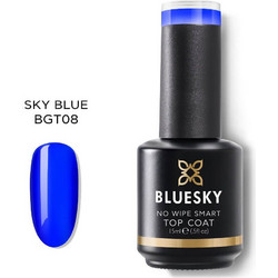 Bluesky No Wipe BGT08P Sky Blue Top Coat Ημιμόνιμο Βερνίκι Νυχιών 15ml