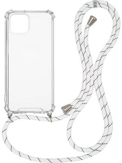 Sonique Strap Back Cover Transparent / Rainbow White (iPhone 13)