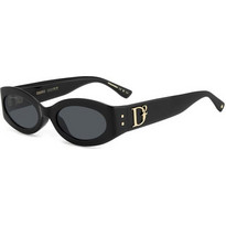 Dsquared2 D20150GS 807IR Γυναικεία Γυαλιά Ηλίου Ορθογώνια Κοκάλινα Μαύρα με Μαύρο Φακό