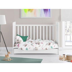 Dimcol Kitten 560 Βρεφικό Πάπλωμα Κούνιας 160x120cm Λευκό Πετρόλ