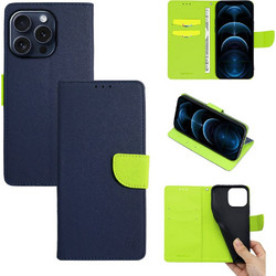 Sonique Trend Wallet Navy Blue / Lime (iPhone 15 Pro)