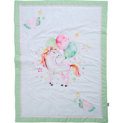 Das Home Fun 4919 Βρεφικό Πάπλωμα Κούνιας 150x110cm Λευκό Πράσινο Mint
