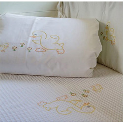 Homeline 3013 Βρεφικό Πάπλωμα Κούνιας 135x110cm Λευκό Κίτρινο