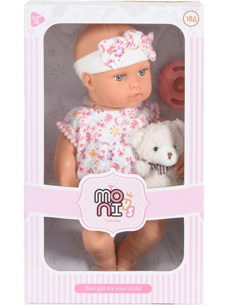 Moni Μωρό Bear & Baby Pink 30cm 1255-6