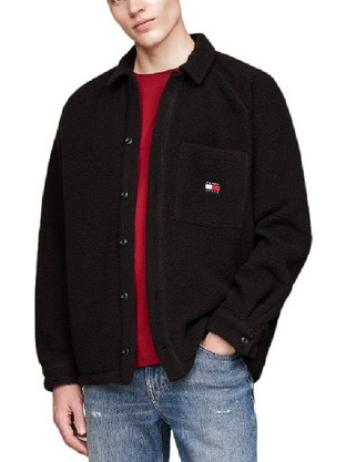 Tommy Hilfiger Ανδρικό Πουκάμισο Μακρυμάνικο Overshirt Μαύρο DM0DM19647-BDS