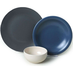 Hermia Multi-Blue Σετ Πιάτα Φαγητού Κεραμικά Μπλε Γκρι 18τμχ 275KRM1973