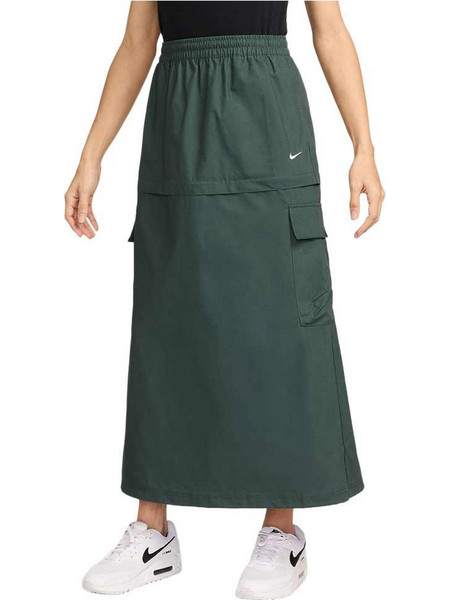 Nike Sportswear Essential Μίντι Φούστα Υφασμάτινη Ψηλόμεση Κυπαρισσί FV7503-338