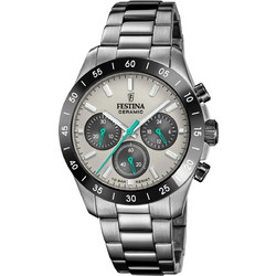 Festina Ανδρικό Ρολόι Χρονογράφος με Ασημί Μεταλλικό Μπρασελέ F20703/1