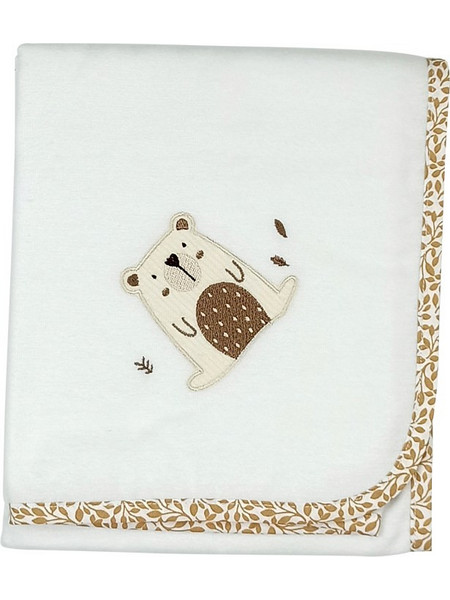 Baby Star Natura Πάνα Αγκαλιάς Χασέ Λευκή Εκρού 80x80cm 2129