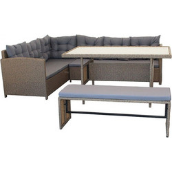 Homeplus Elizabeth Σετ Τραπεζαρία Κήπου Rattan 4τμχ Μπεζ 01.02.0834