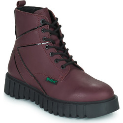 Kickers Kick Fabulous Γυναικεία Αρβυλάκια Δερμάτινα Μπορντό με Χοντρό Χαμηλό Τακούνι 910623-50-183