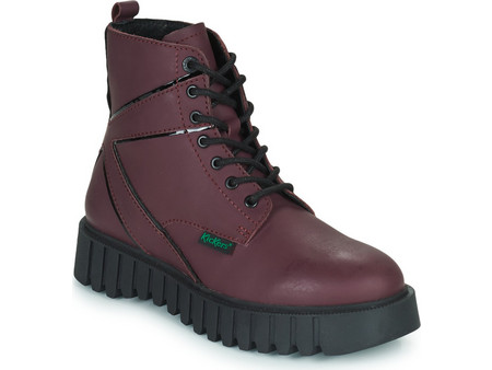 Kickers Kick Fabulous Γυναικεία Αρβυλάκια Δερμάτινα Μπορντό με Χοντρό Χαμηλό Τακούνι 910623-50-183