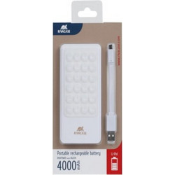 Rivacase VA2204 Power Bank 4000mAh με Θύρα USB-A White