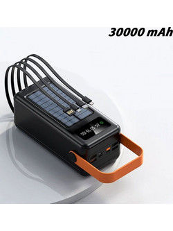 Treqa TR-957 Ηλιακό Power Bank 30000mAh με Θύρα USB-A & Θύρα USB-C Black