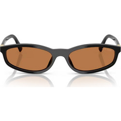 Miu Miu MUA06S 16K10I Γυναικεία Γυαλιά Ηλίου Ορθογώνια Κοκάλινα Μαύρα με Καφέ Φακό