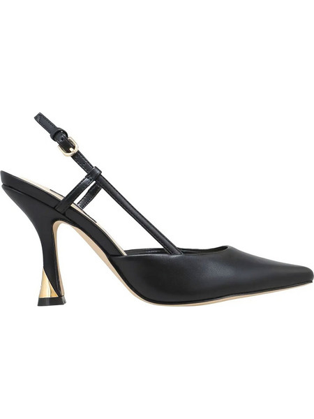 Nine West Vassa Γόβες Slingback Δερμάτινες με Λεπτό Ψηλό Τακούνι Μαύρες