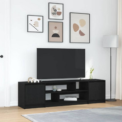 vidaXL Έπιπλο Τηλεόρασης Ξύλινο Μαύρο Μ188.5xΠ41xΥ50cm 3328418