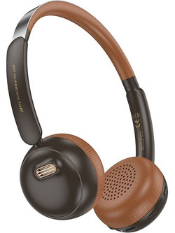 Hoco W62 Ενσύρματα Ακουστικά On Ear Καφέ