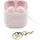 Guess Glossy Effect Printed Classic Logo Ακουστικά Bluetooth Earbud Ανθεκτικά στο Νερό Pink