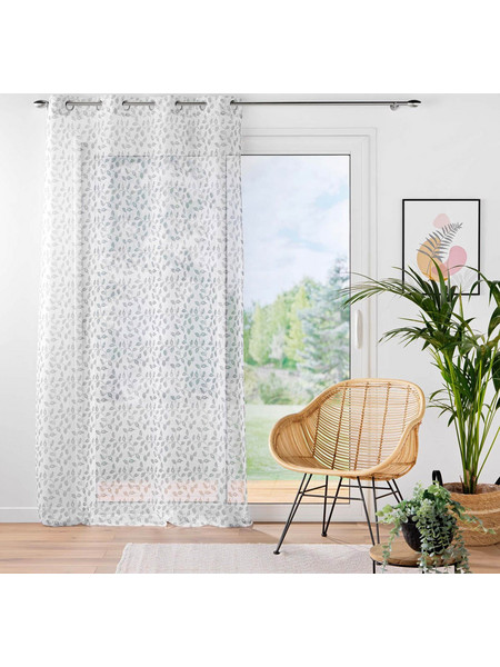 Spitishop Κουρτίνα Παραθύρου Floral με Τρουκς 137x240 Farandole 1627605 Grey