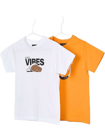 Mayoral Σετ Παιδικά T-Shirt Κοντομάνικα Λευκό Πορτοκαλί 25-03040-064
