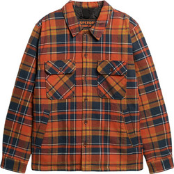 Superdry D3 Ovin Surplus Ανδρικό Πουκάμισο Βαμβακερό Καρό Μακρυμάνικο Κανονική Γραμμή Overshirt Rusted M4010902A-CYJ