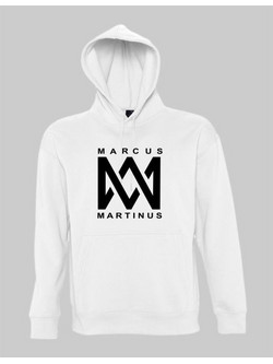 Marcus & Martinus Ανδρικό Φούτερ με Κουκούλα & Τσέπες Λευκό M&MH-EN