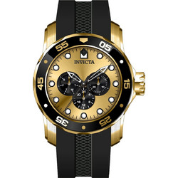 Invicta Pro Diver Ανδρικό Ρολόι με Μαύρο Καουτσούκ Λουράκι 45719