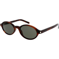 Saint Laurent SL751 002 Ανδρικά Γυαλιά Ηλίου Στρογγυλά Κοκάλινα Καφέ με Μαύρο Φακό
